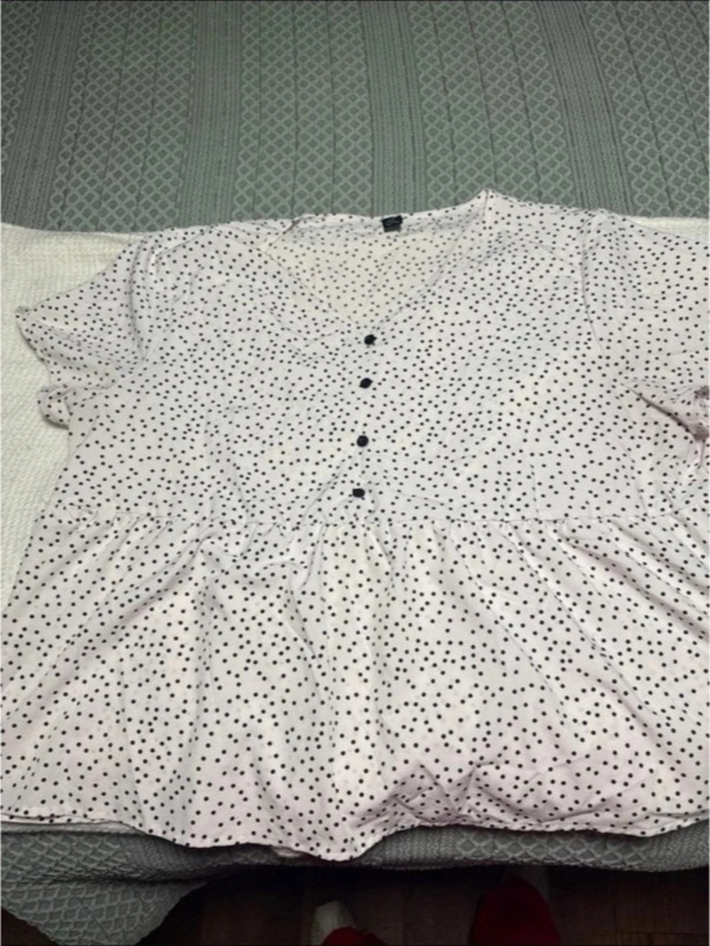 Polka Dot Blouse in White & Black Like New